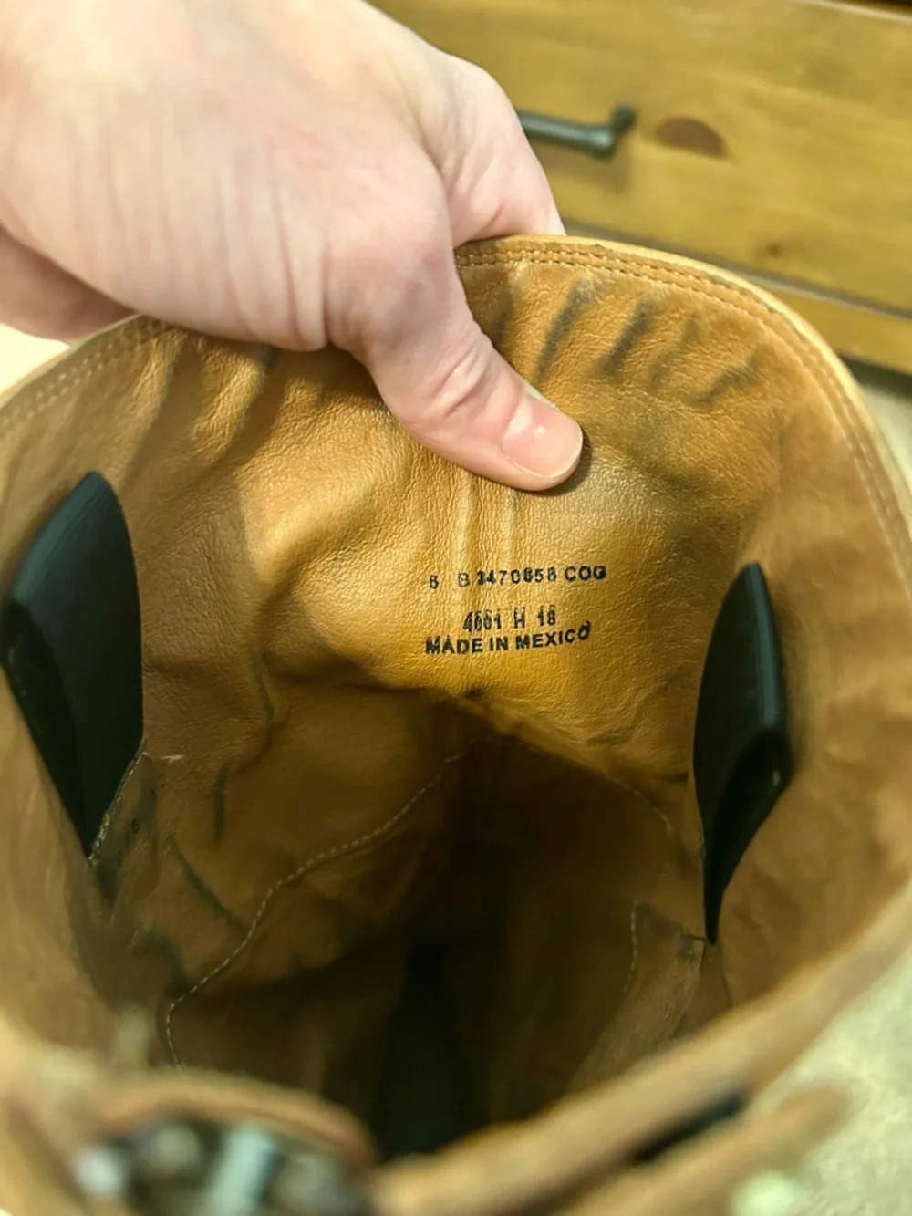 Frye Tall Riding Boots in Tan Brown Leather - Picture 6 of 7